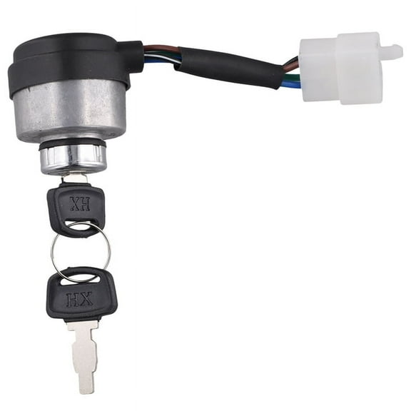 4 Wire Ignition Key Switch with Keys Door Locks Fit for 2-5KW Gasoline Generators Fits Gas Generator