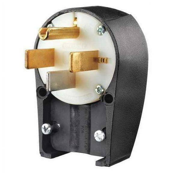 Bryant Straight Blade Plug,Black/Wht,125/250VAC 9452ANPB