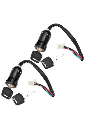 4 Wire Pin Ignition Key Switch Set Works with Tao Tao Coolster Baja Hawk Sunl Apollo Z20 DB-007 Coleman Roketa 50cc 70cc 90cc 110cc 125cc 150cc Chinese Pit Dirt Bike ATV Quad 4 Wheeler Scooter Parts
