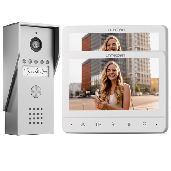 7inch Wired Video Door Phone Intercom System, 120 " Wide View, One-touch Unlock, Color Display, Night Vision, 2-Way Talk, Silent Mode, 16 Ringtones