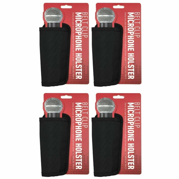 (4) Wireless Microphone Holsters with Belt Clips Package