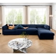 thumbnail image 1 of 4 With Built-in Storage: Blue Chenille, Provide A Cozy Seating Option Modular Storage For 4 People: Offer Comfortable Rest, 1 of 5