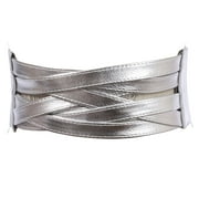 4" Womens High Waist Non Leather Fashion Wide Braided Stretch Belt