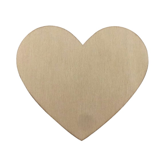 4" Wooden Hearts by Make Market Unfinished Poplar Plywood Craft Shapes - Laser Cut & Sanded - 12 Pack