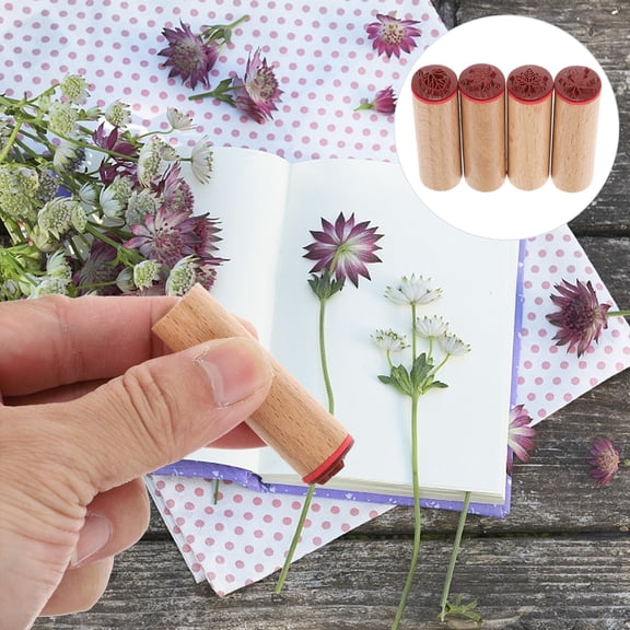 SEWCHICS Wooden Stamp Set for Journaling and Postcards, Assorted Colors Craft Stamps for Scrapbooking and Art Projects