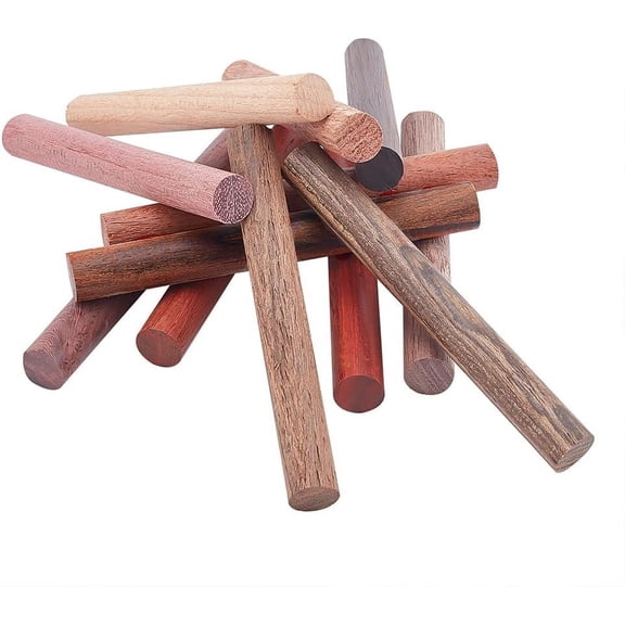 4 X 1/2 Inch Wood Dowel Rods 12 Colors Wood Pen Blank Wooden Carving Blocks Wooden Stick Pen Blank Cut Offs for Pens Turners Engraving Carving Mixed Color