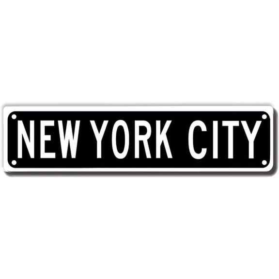 4 X 16 Inch Metal New York City Street Sign Wall Decor Plaque