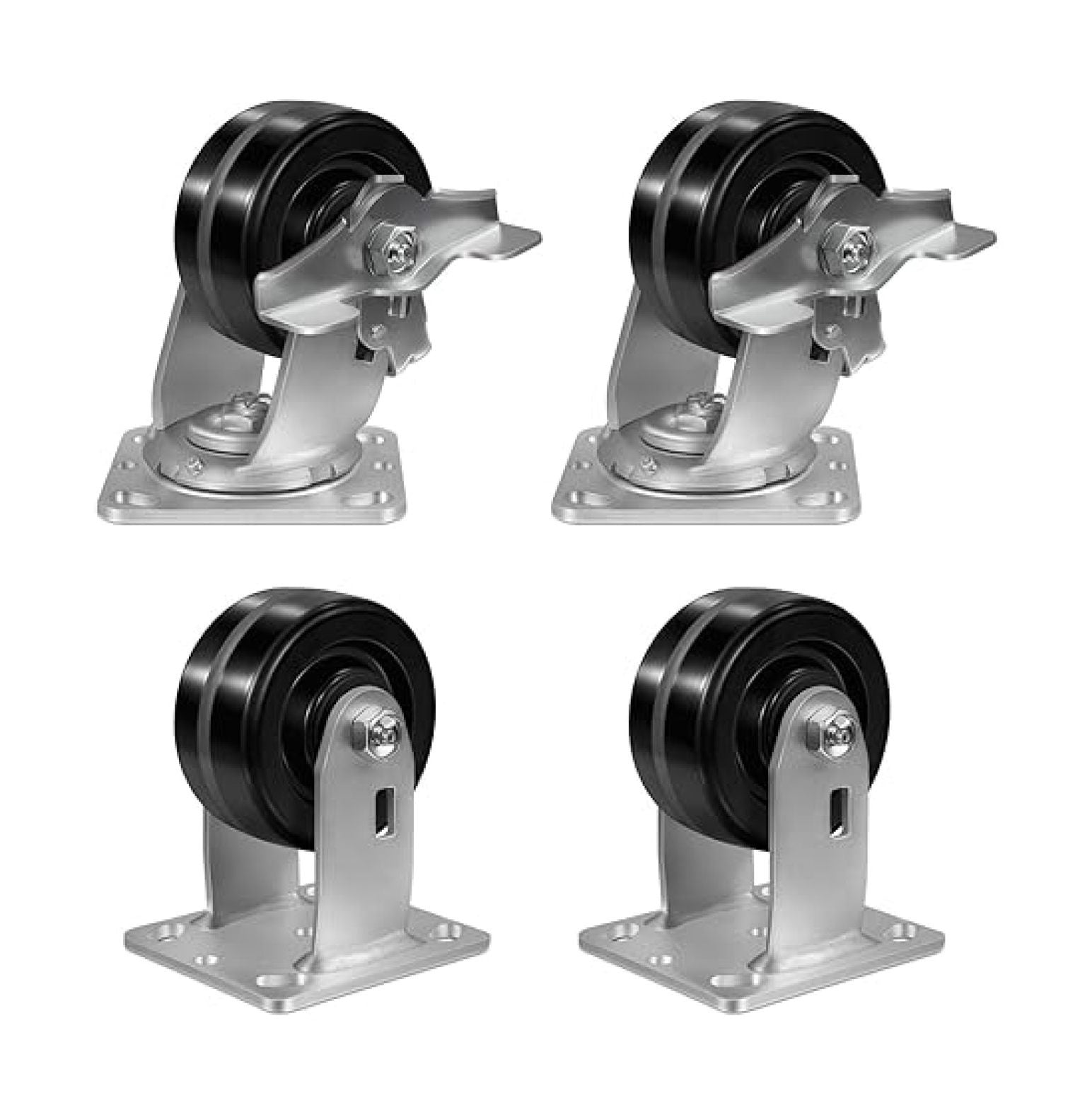Lifting Rolleys Caster 4'' X 2'' Heavy Duty Casters Set of 4, High Temperature Phenolic ...