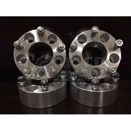 4 X 2" Thick 5X4.5 TO 5X4.5 Wheel Spacers 1/2" studs 5 Lug Bolt Studs Aluminum