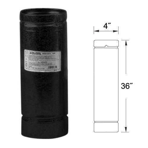 4" X 36" Pellet Pipe - Black - Selkirk - XP-5SE-4VP-36B