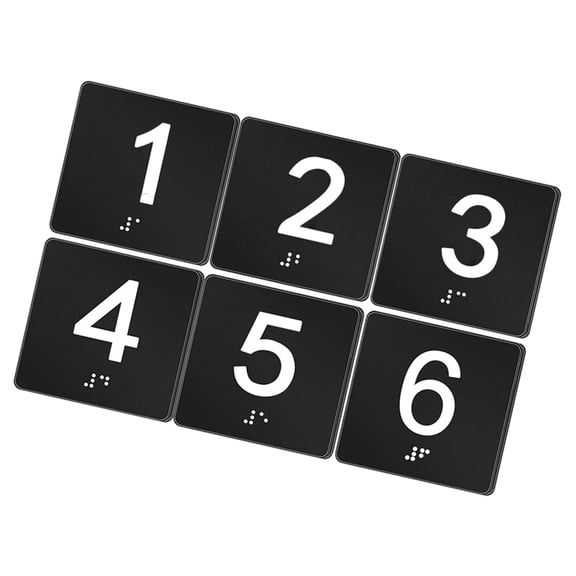 4" X 4" Exam Room Sign,Exam Room Numbers with Braille and Tactiles Identification Signs Numbers for Exam Rooms Offices