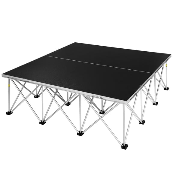 YEAHIBABY Portable Folding Stage Lightweight Black for Outdoor Performances