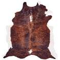 thumbnail image 1 of 4' X 5' Brown and White Cowhide Animal Print Power Loom Area Rug, 1 of 8