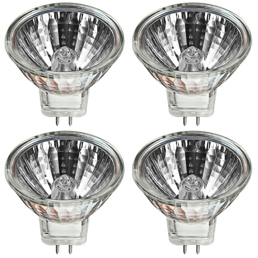 4 X 50W 12V Halogen Lamp Light Bulb MR16 Floodlight Bi Pin Clear Wide Beam Lumen Walmart