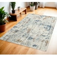 thumbnail image 1 of 4' X 6' Beige and Blue Abstract Power Loom Area Rug, 1 of 11