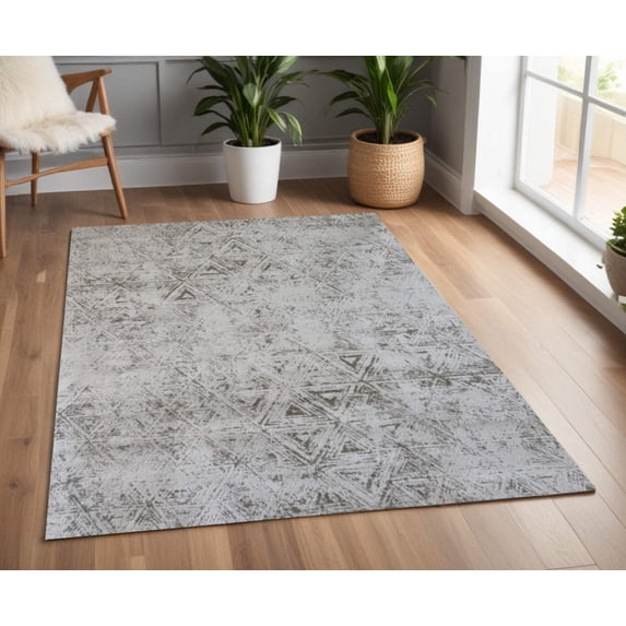 4' X 6' Cream and Beige Abstract Area Rug