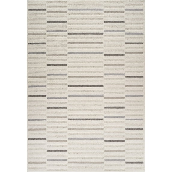 4' X 6' Gray and Cream Abstract Distressed Area Rug