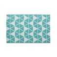 thumbnail image 1 of 4" X 6" Herringbone Pp Rug In Turquoise And White, Hand-crafted, No Assembly, 46.43" 73.63" 0.2", Enhance Your Backyard Decor Rug, White Blend, Handmade Details, Patio Appeal Enhancement, 1 of 1