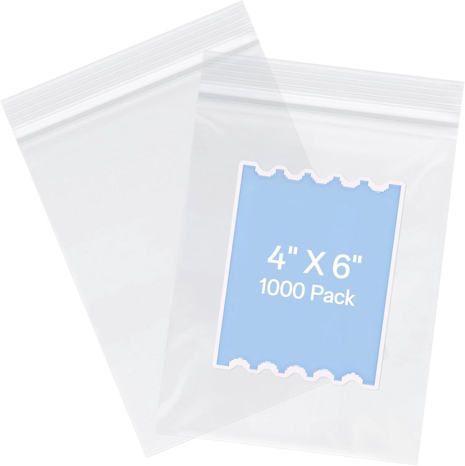 4 X 6 Inch (1000 Pcs) Clear Plastic Bags, Reclosable Zipper Poly Bags ...