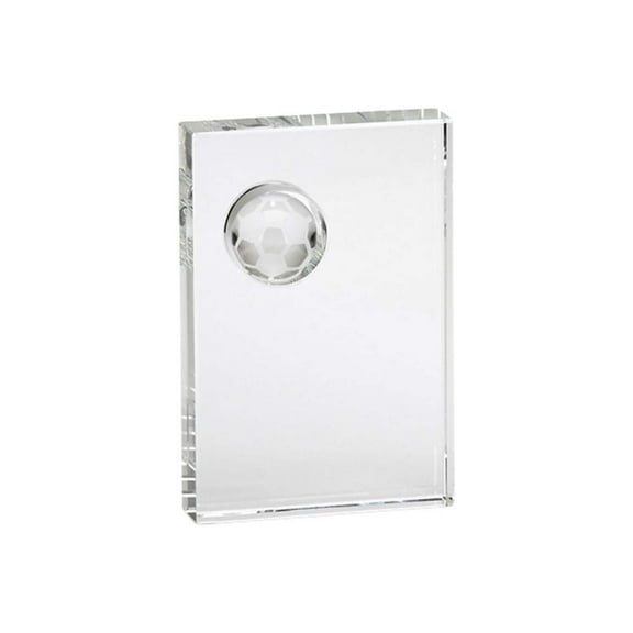 4" X 6" Optic Crystal Rectangular Soccer Trophy