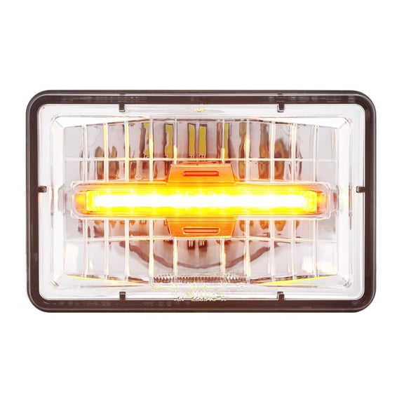 4" X 6" Rectangular LED Headlight With Amber LED Position Light - Low Beam