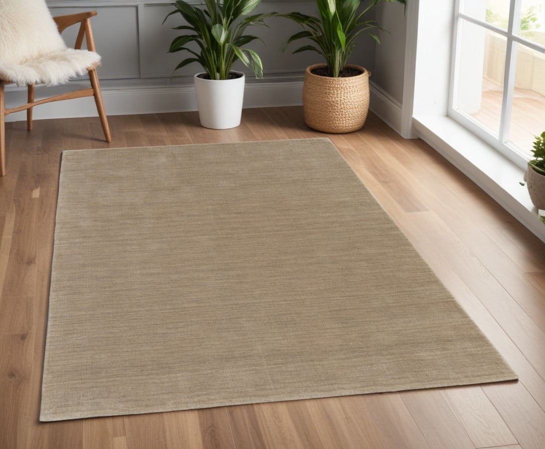 4' X 6' Tan Wool Hand Woven Area Rug - Walmart.com
