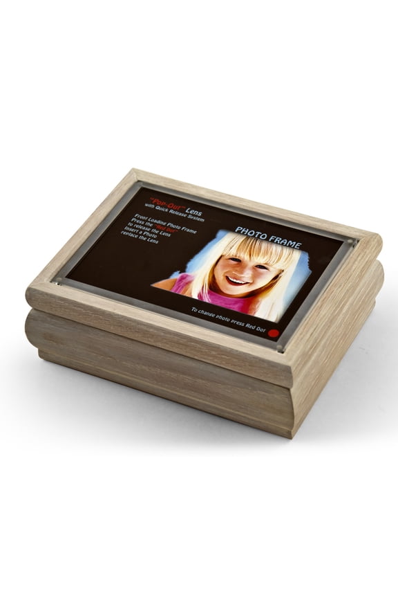4" X 6" White Washed Photo Frame Music Box With New "Pop-Out" Lens System - Hey Jude (The Beatles)