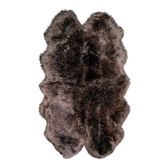 4" X 6" X 2" Chocolate Quattro Sheepskin Area Rug
