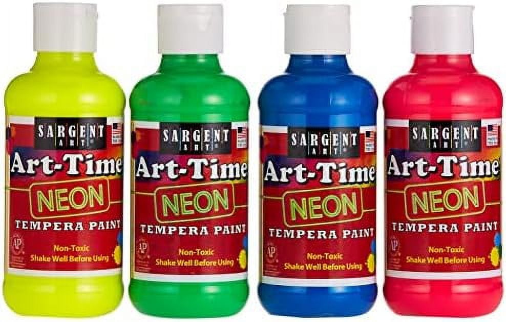 4 X 8 Oz Gallon Paint, Vibrant Fluorescent Colors, Neon Finish, Non