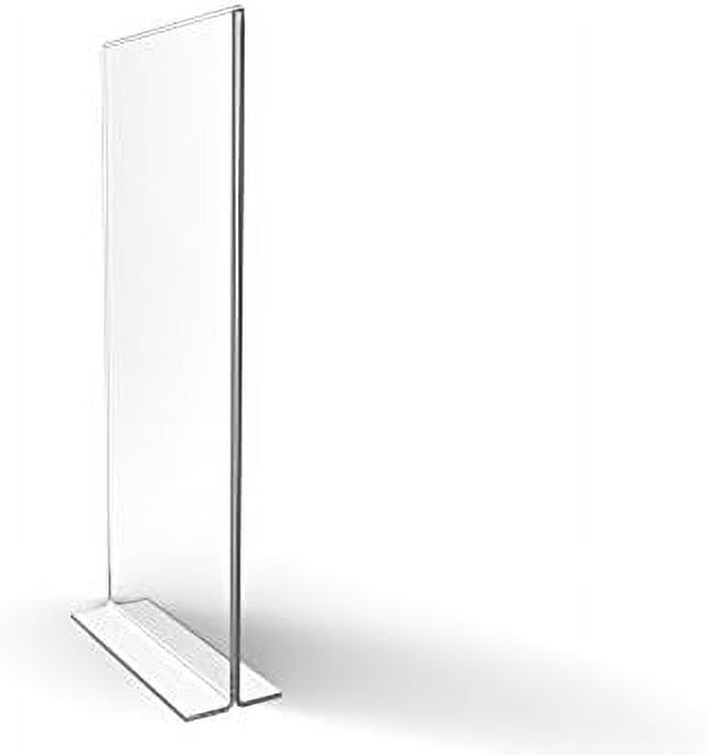 4 X 9" Clear Sign Holder For Tabletops, Vertical Table Tent Frame Photo