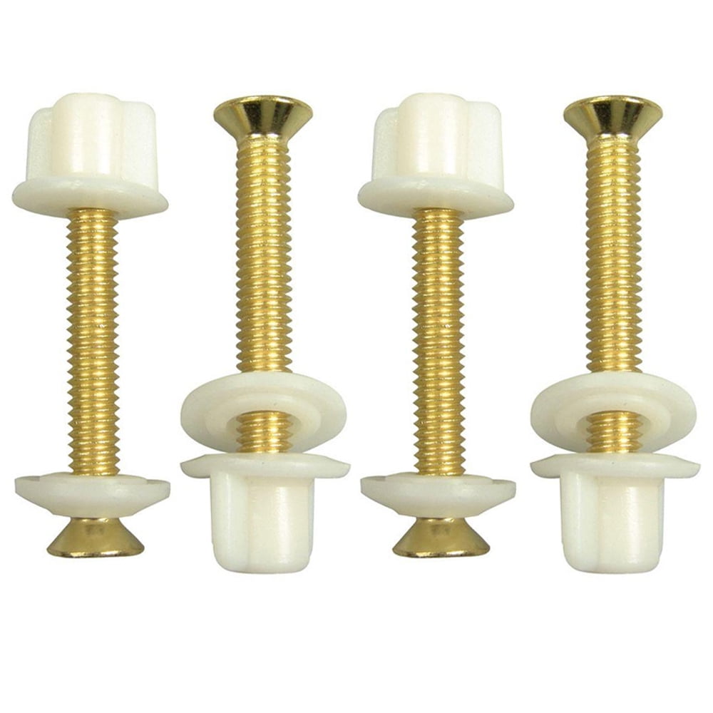 4 X Brass Toilet Seat Hinge Bolts Nuts Standard Replacement 5/16" Metal