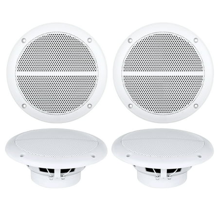 4 X Enrock Marine EM602W Dual 6.5" Inch Weather Resistant Full Range Speakers 250 Watts Peak (Pair)