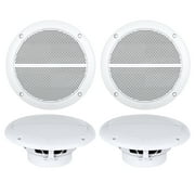 4 X Enrock Marine EM602W Dual 6.5 Inch Weather Resistant Full Range Speakers 250 Watts Peak Pair