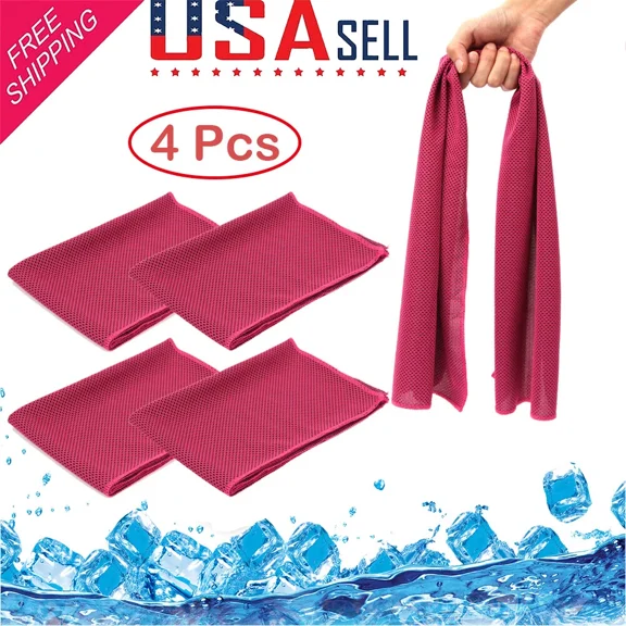 4 X Ice Cold Instant Cooling Towel Running Jogging Gym Chilly Pad Sports Yoga