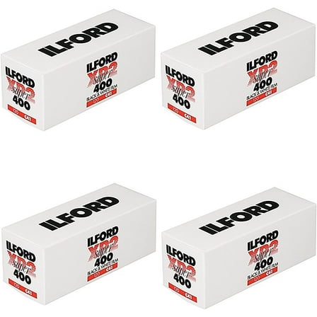 4 X Ilford XP2 Super, Black and White Print Film, 120 (6 cm), ISO 400 (1839649)