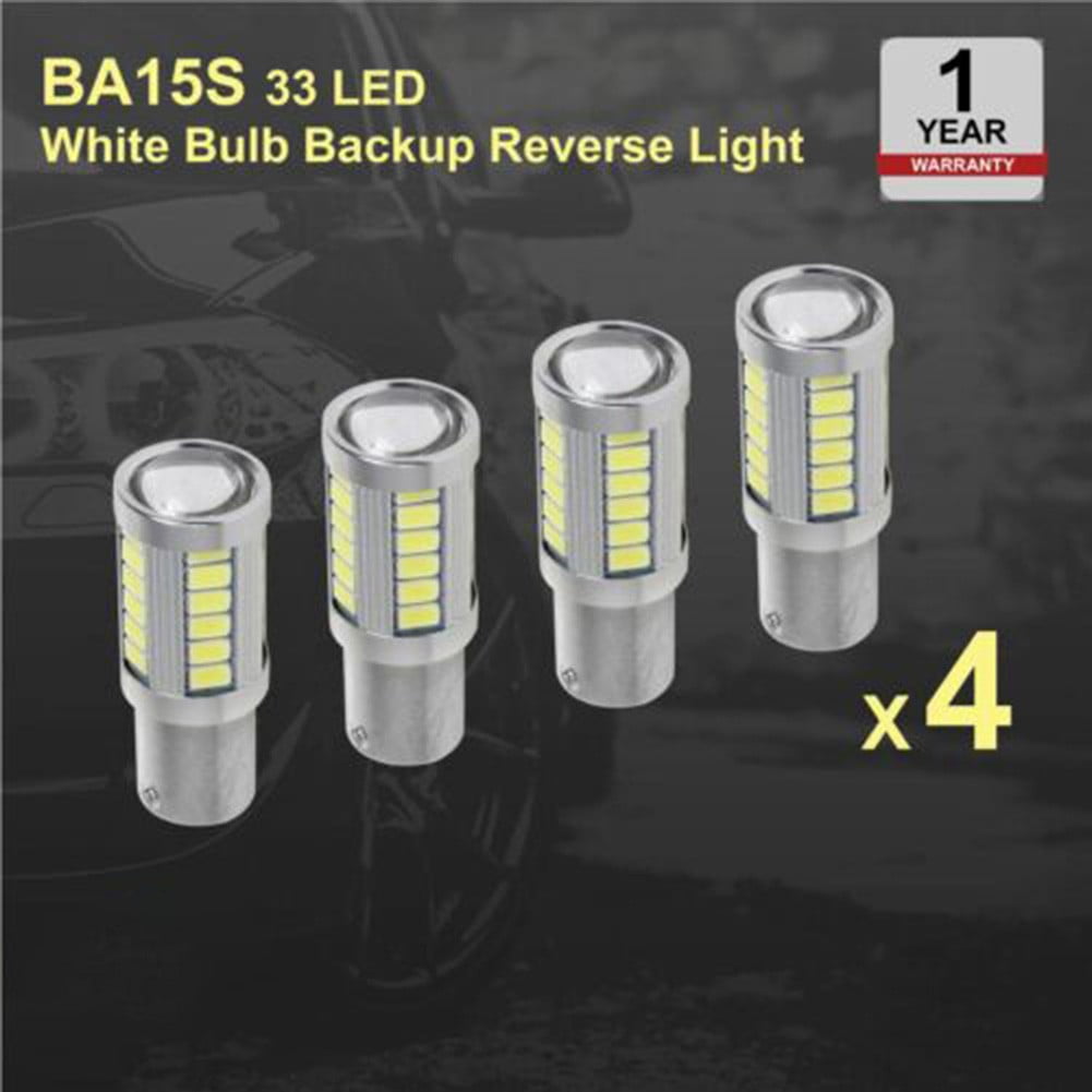 4 X Led Car White Bulb Ba15S 1156 Backup Reverse Light 33-Smd 5630 5730