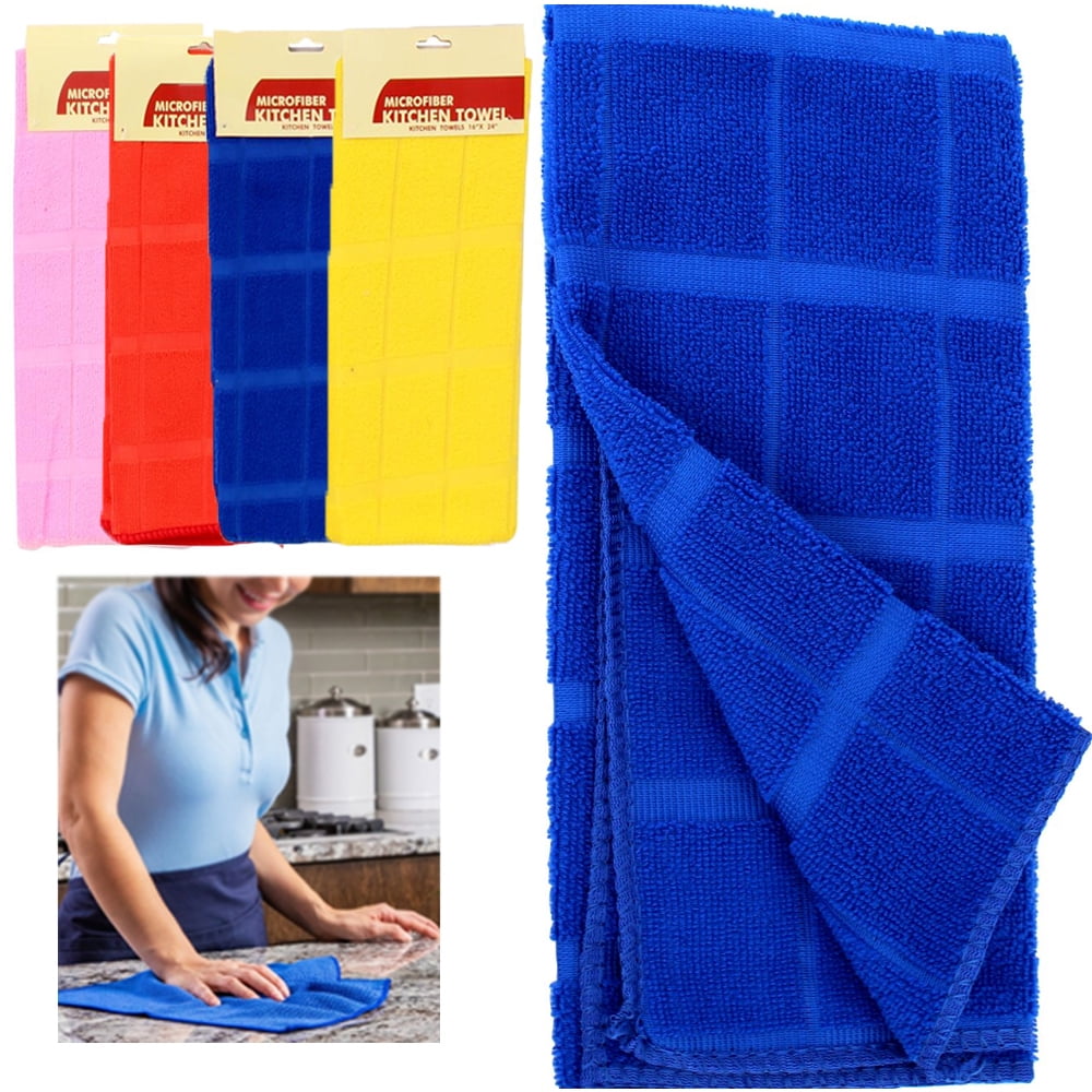 Microfibre Dish Kitchen Cleaning Cloths Tea Towels Cloth Pack Absorbent  Pk4/pk5