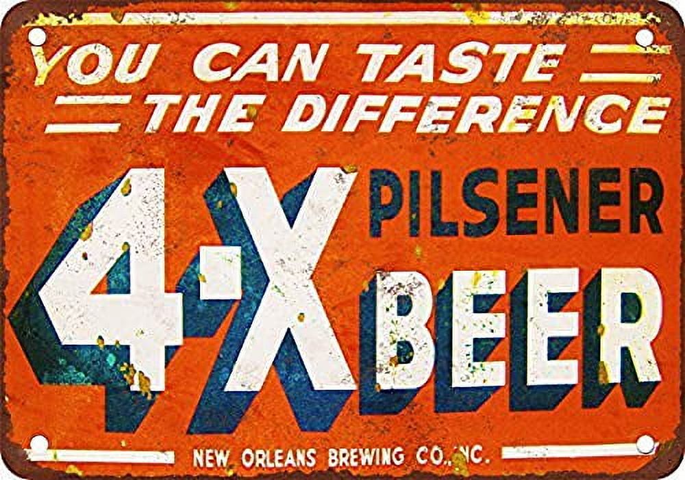 4-X Pilsener Beer Wall Poster Aluminum Sign Vintage BBQ Restaurant ...
