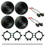 4 X Pioneer 6.5" Car Audio Stereo Front & Rear Speakers W/Mounting Bracket and Wire Harness