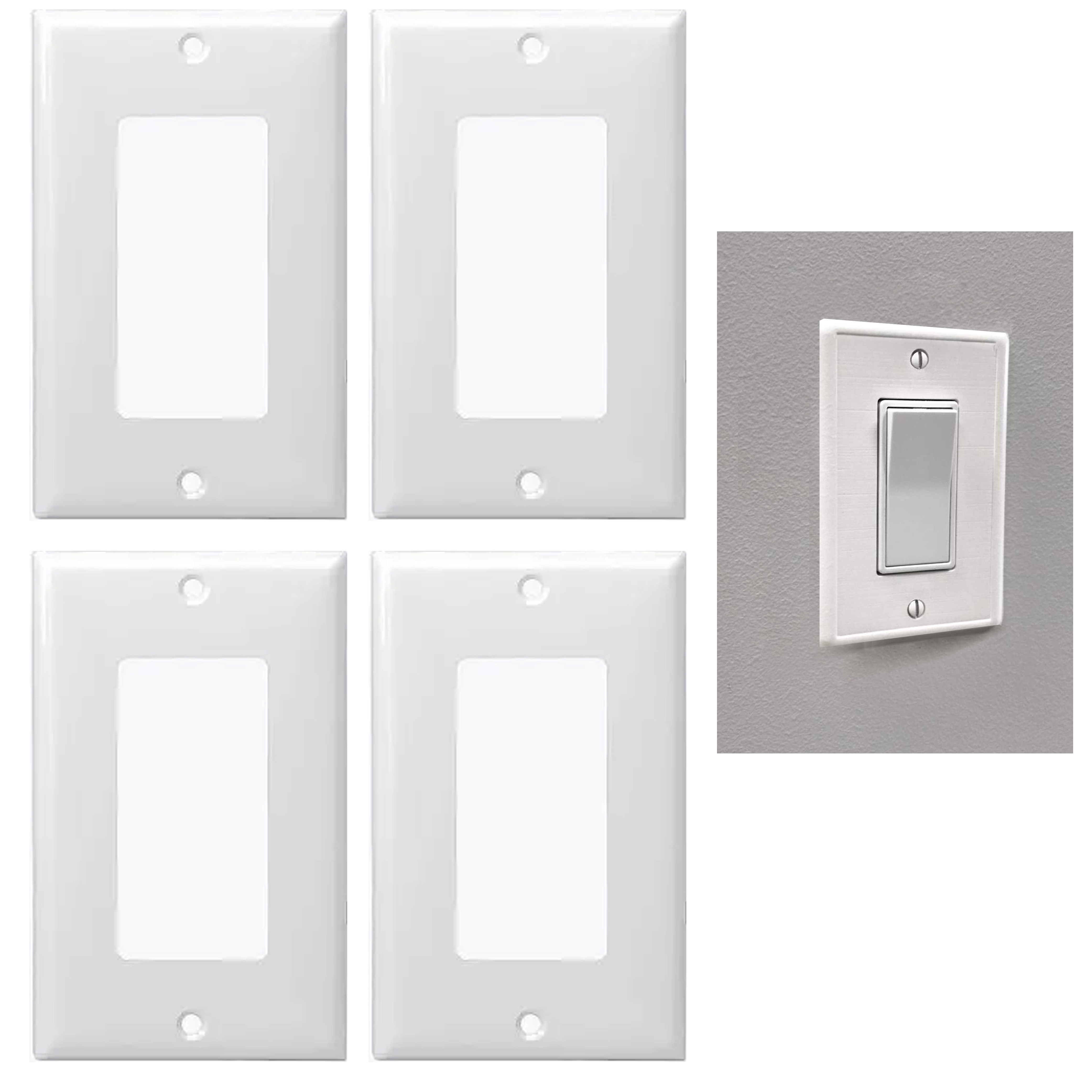 4 X Single Switch Decorator Wall Plate Cover 1 Gang Plastic Plates