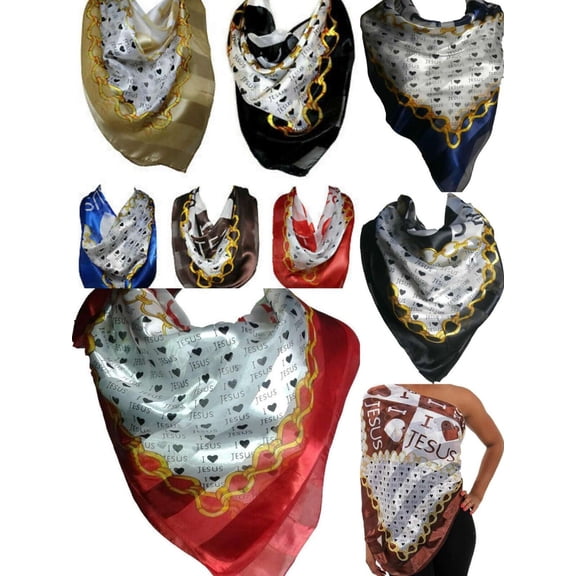 4 X lot I LOVE JESUS/sacred heart BIBLES Religious Church Silk Satin square 35"