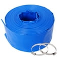 thumbnail image 1 of 4"X100Ft Pool Backwash Hose,Blue Heavy Duty Reinforced Pvc Lay Flat Water Discharge Hose for Swimming Pool Filter Pump,With 2 Clamp,Blue Pvc, 1 of 1