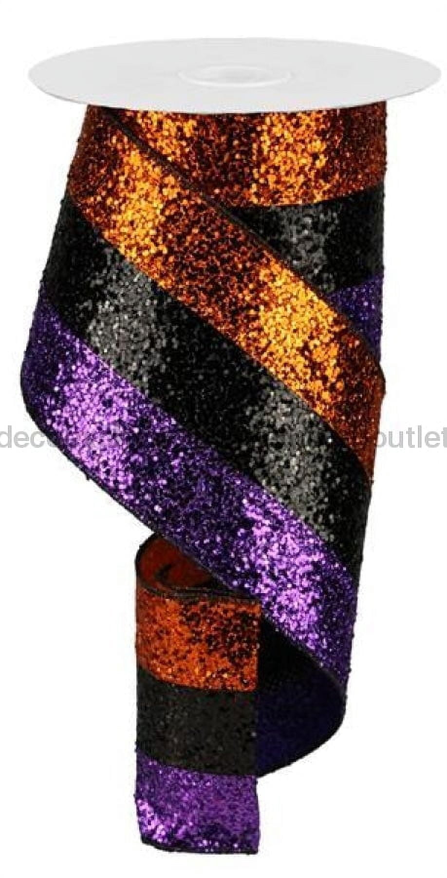 4"X10Yd 3-In-1 Large Glitter Orange/Black/Purple RG8983YR