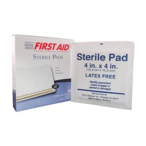 4"X4" Gauze Pads Latex-Free Sterile (10.2cm X 10.2cm) - 25 Pads/Box (10 Boxes) (MS-40425)