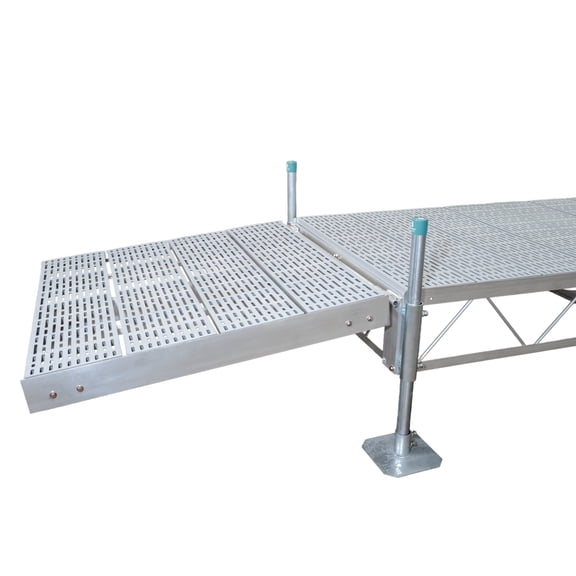 Patriot Docks 4' Shore Ramp Kit for Truss Style Stationary or Roll-In Dock (Gray Poly Decking) (R-1011)