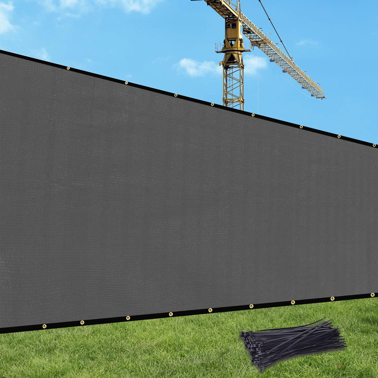 4'X50' HDPE Privacy Fence, Dark Grey