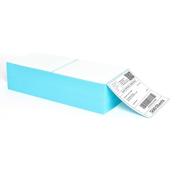4"X6" Direct Thermal Shipping Labels,500 Fanfold Adhesive Mailing Stickers Paper with Perforations,Commercial Grade Labels Compatible with Thermal Printer,1 Stack