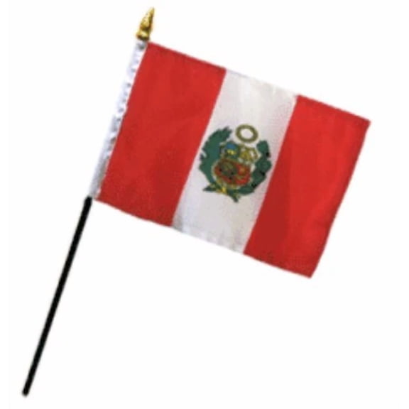 4"X6" Peru Stick Flag Table Staff Desk Table 100D