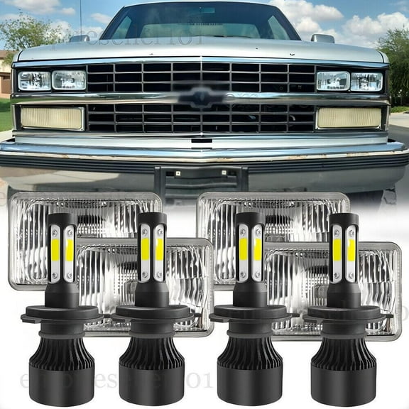 4"X6" Rectangular Conversion Headlights For 1988-1989 Chevy C/K1500 K2500 K3500