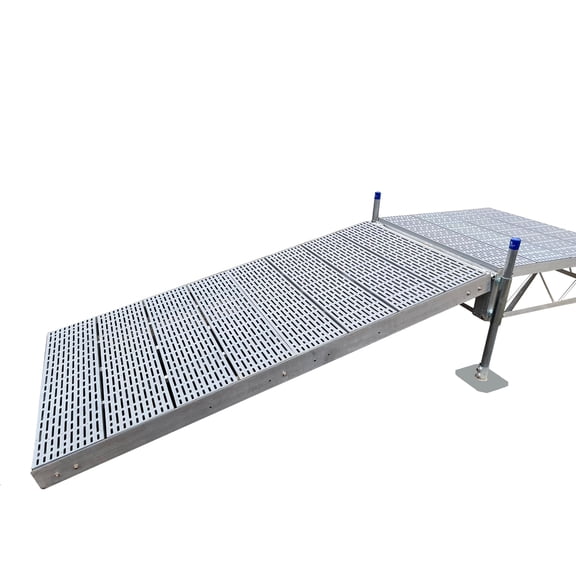 4'X8' Shore Ramp Kit for Truss Style Stationary or Rolling Dock (Gray Poly Decking) (10351)